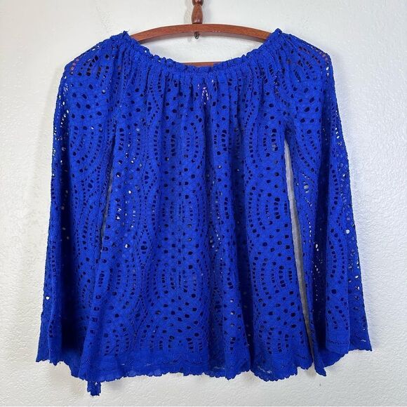 Lilly Pulitzer Le Marble Lace Top in True Blue Size XS - Picture 8 of 8